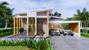 Modern House Design 12x14 Meter 40x46 Feet 2 Beds 1
