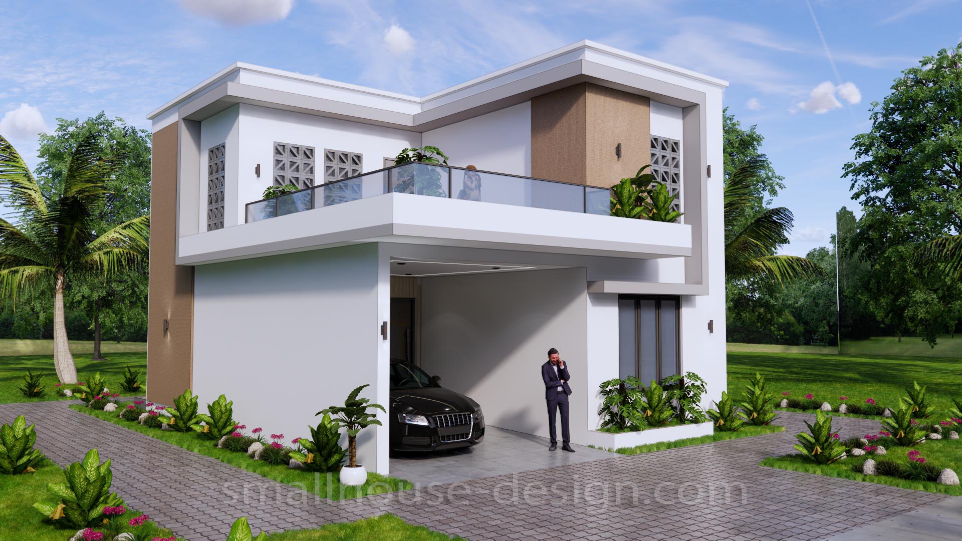 26x33 House Design Plans 8x10 Meter 3 Beds 3 Baths Terrace Roof PDF Plan 4