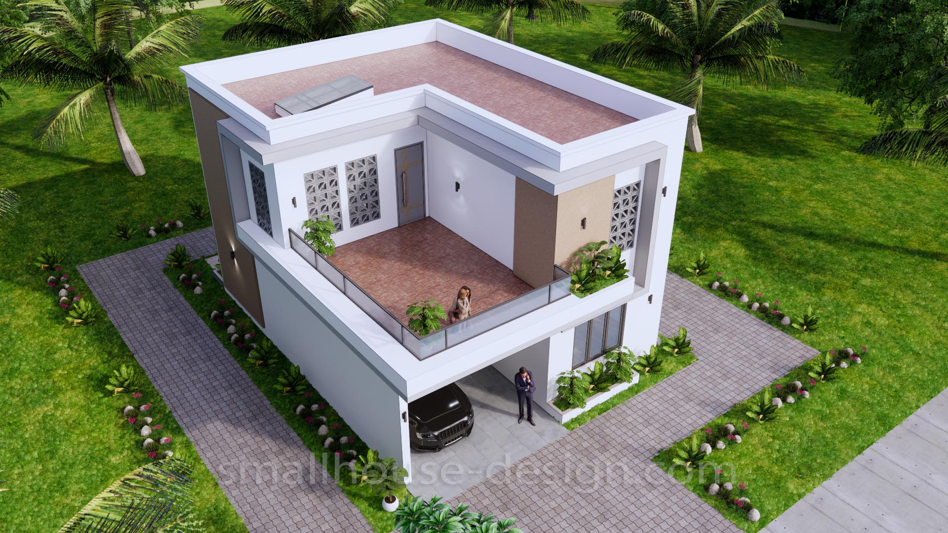 26x33 House Design Plans 8x10 Meter 3 Beds 3 Baths Terrace Roof PDF Plan 7