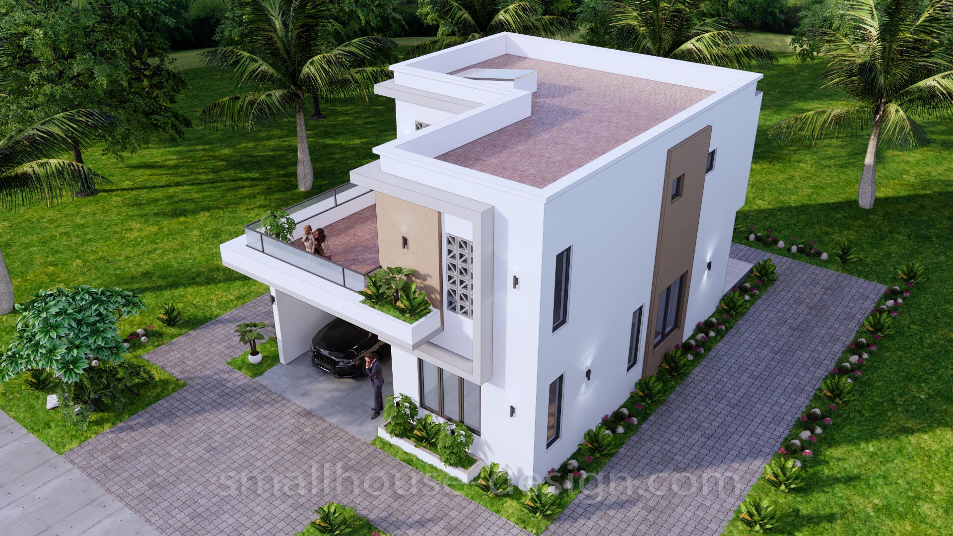 26x33 House Design Plans 8x10 Meter 3 Beds 3 Baths - Image 9