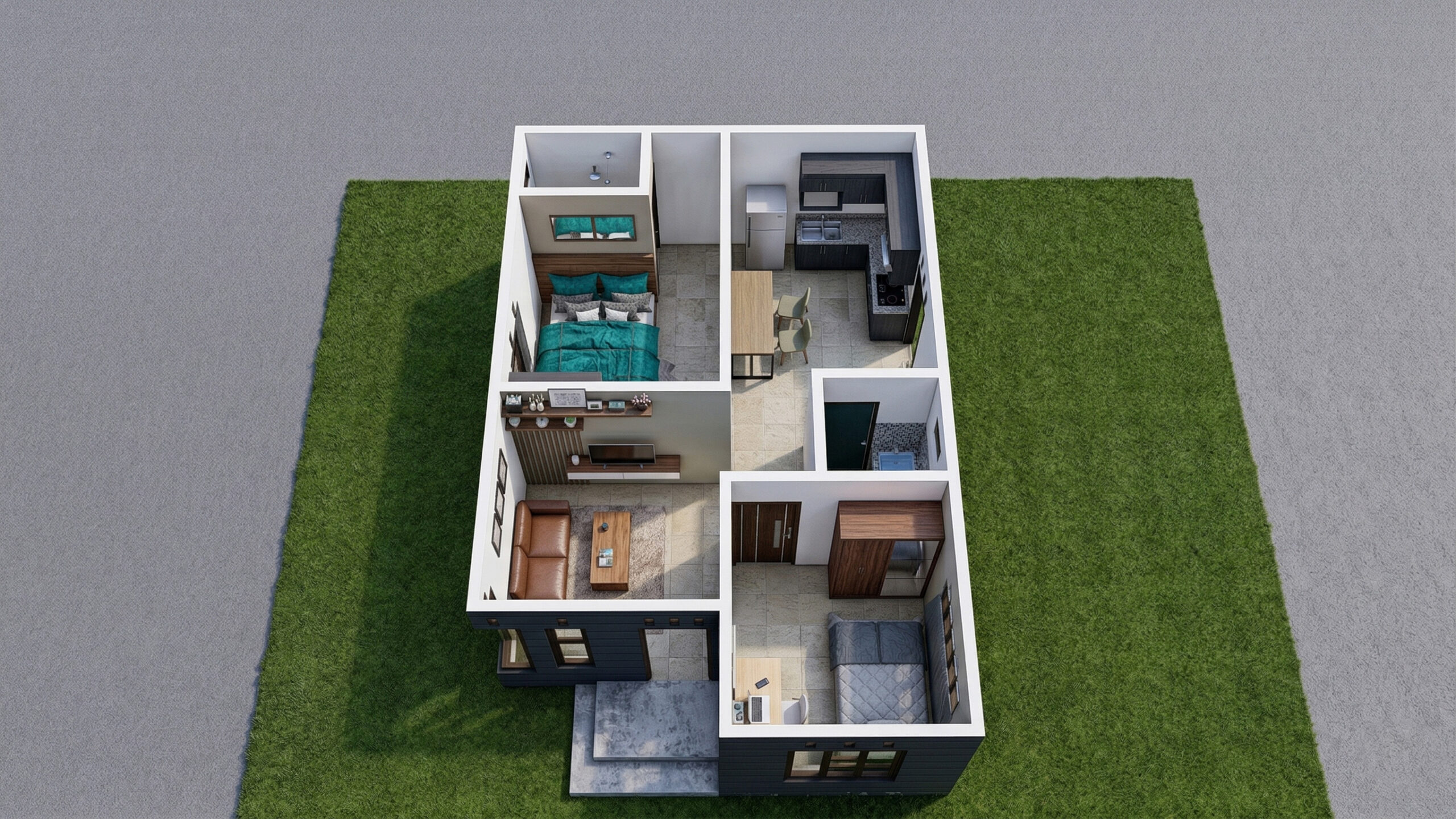 Modern 6x9 Meter 2-Bedroom Small House Plan (20x30 Feet) Full 3D Layout & Floor Plan