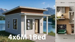 Small House Design 4x6 Meter 1 Bed 1 Bath (24 Sqm)