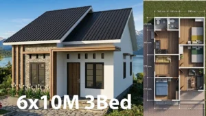 Small House Design 6x10 Meter 3 Bed 2 Bath Floor Plan & Exterior Guide