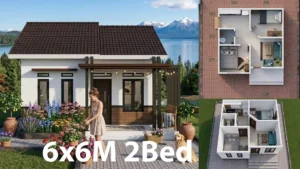 Affordable 400 Sq Ft House Plan 2-Bedroom Tiny Home Design under 40 Square Meters