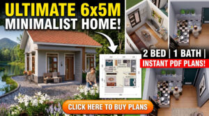 Compact 6x5 House Design Smart 2-Bedroom Floor Plan