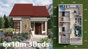 Efficient 3-Bedroom House Layout Functional 60 sqm Floor Plan 11