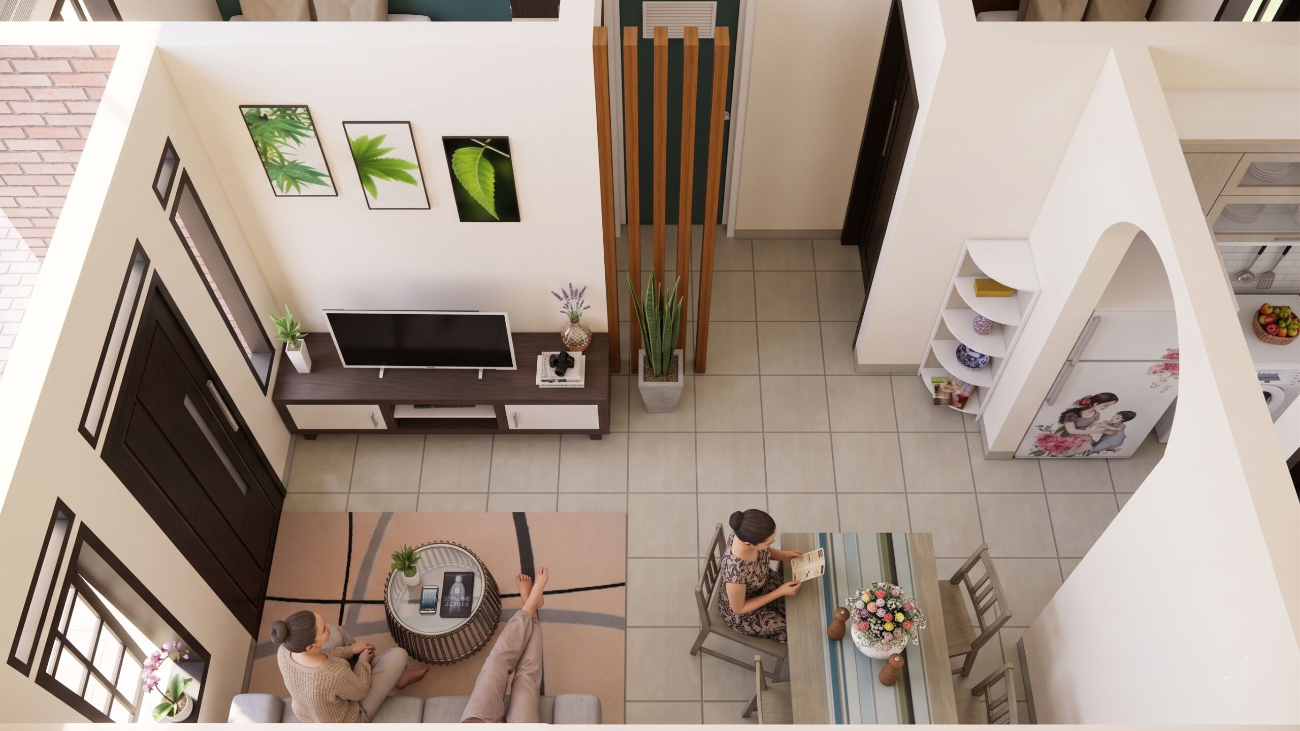 Modern 6x7 Meter Small House Design (2 Bed, 1 Bath Plan)