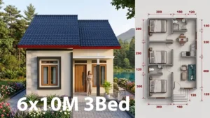 6x10 Meter Small House Plan Modern 3 Bedroom Design
